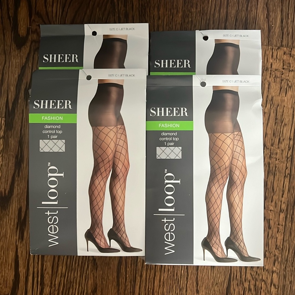 4 pack hard fish net pattern tights